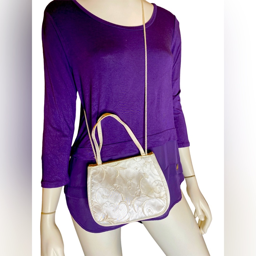 Preston & York embroidered satin evening bag